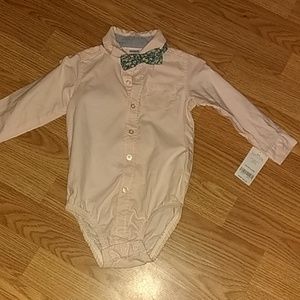 Button down, bow tie, dress shirt